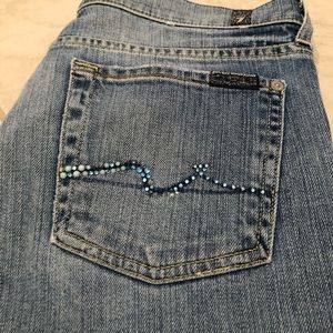 7 For All Mankind jeans bootcut stretch rhinestone on pocket size 28